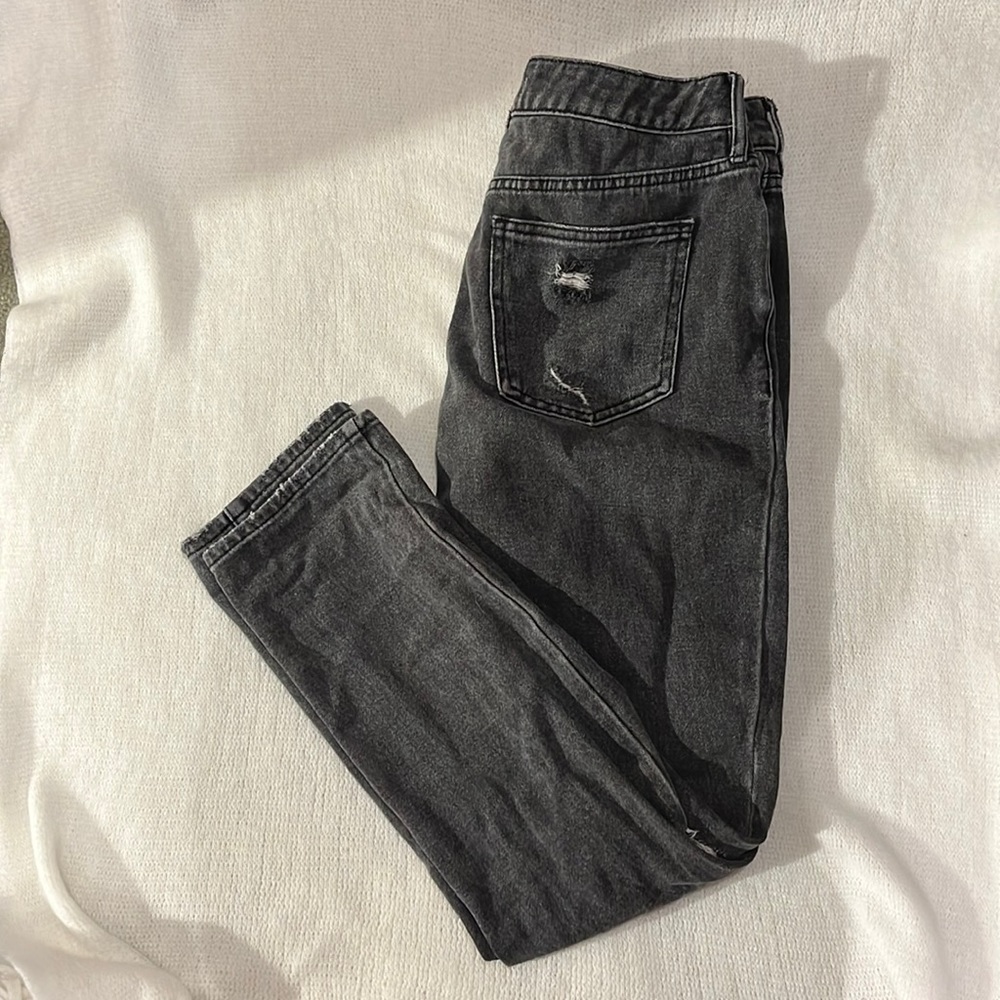 pacsun black denim ripped mom jeans